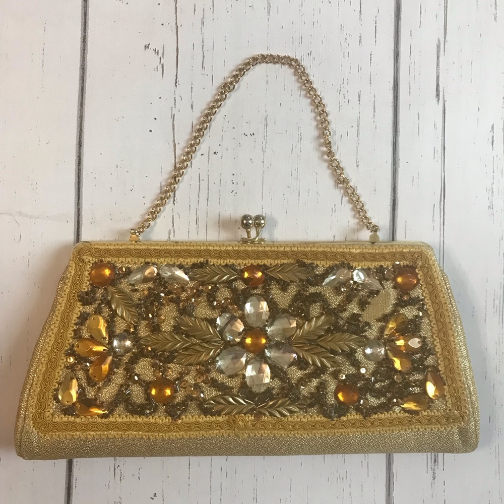 Vintage Caron of Houston 60’s hand decorated eve bag